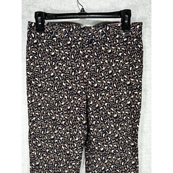NWT Rafaella Comfort Pull On Capri Pants Leopard Print Size 6 Elastic Waist - Picture 1 of 11